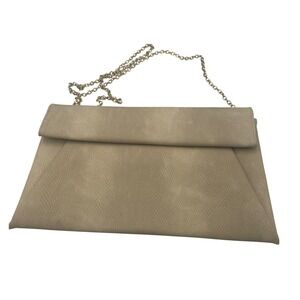 Urban Expressions Magnetic Flap Snake Embossed Leather Clutch Crossbody, Neutral